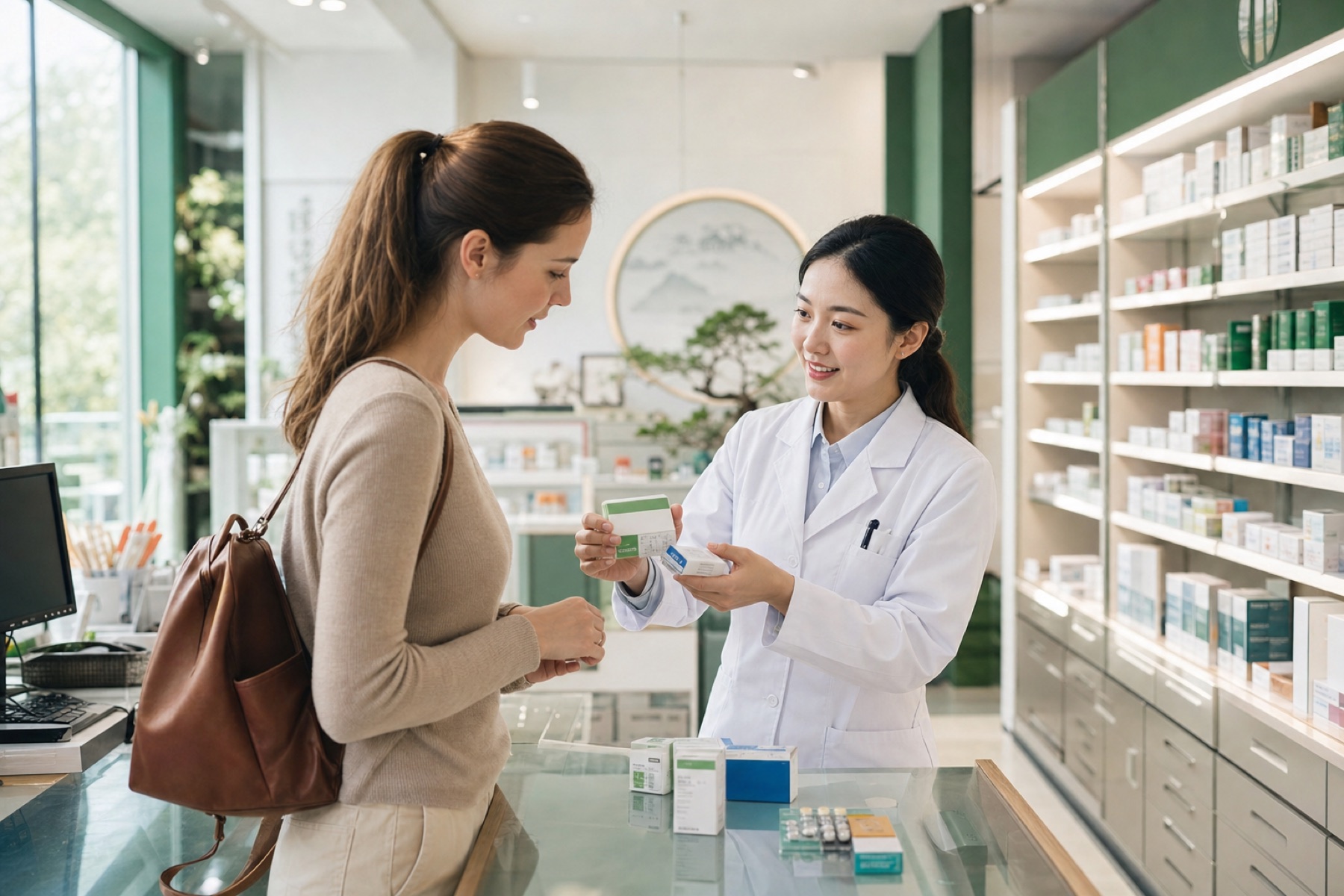 International visitor speaking with a healthcare professional in China